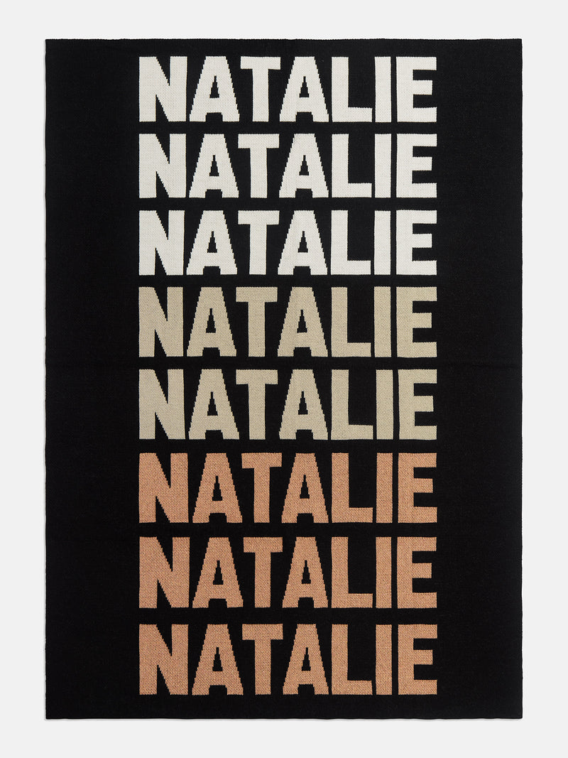 BaubleBar Ombre Name Custom Blanket - Black - 
    Custom, machine washable blanket in two sizes
  
