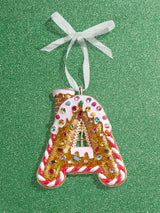 BaubleBar A - 
    Initial gingerbread holiday ornament
  
