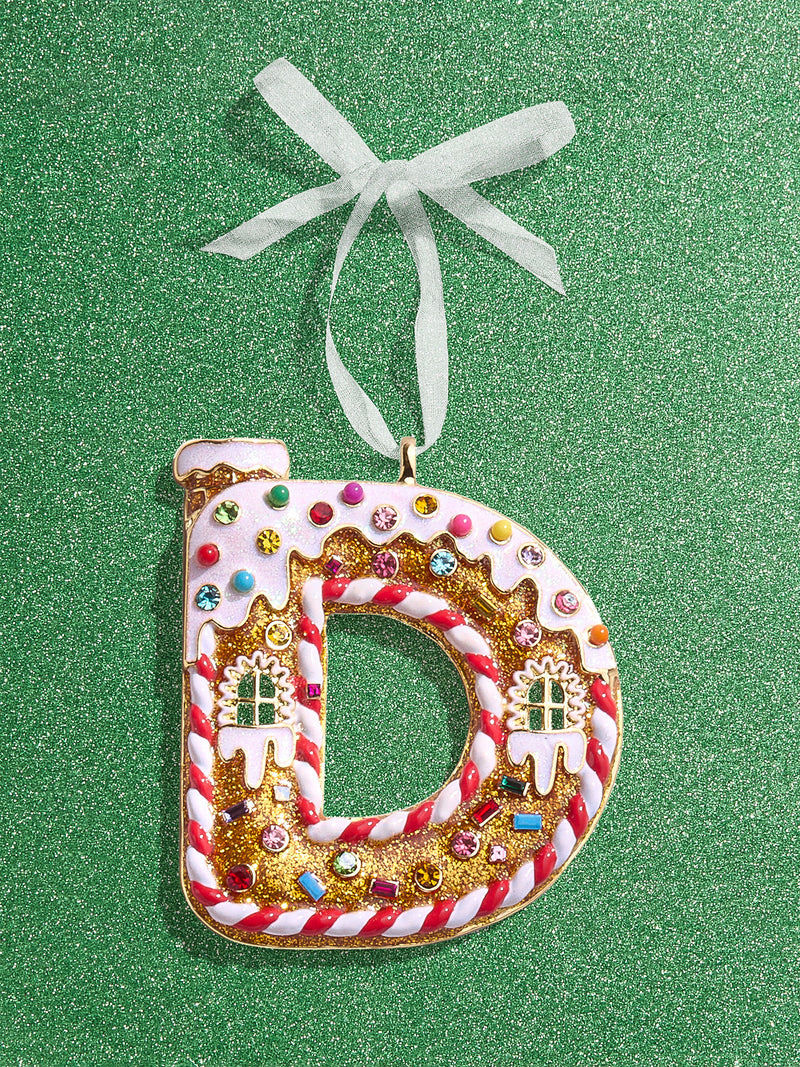 BaubleBar D - 
    Initial gingerbread holiday ornament
  
