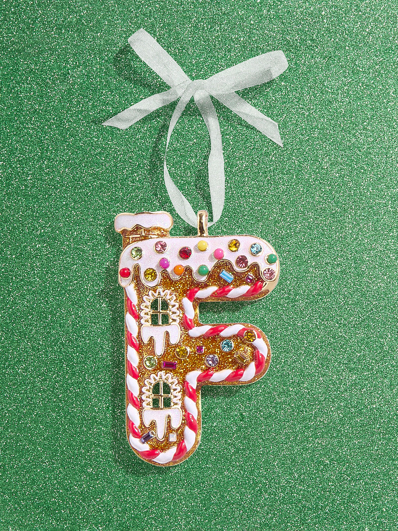 BaubleBar F - 
    Initial gingerbread holiday ornament
  
