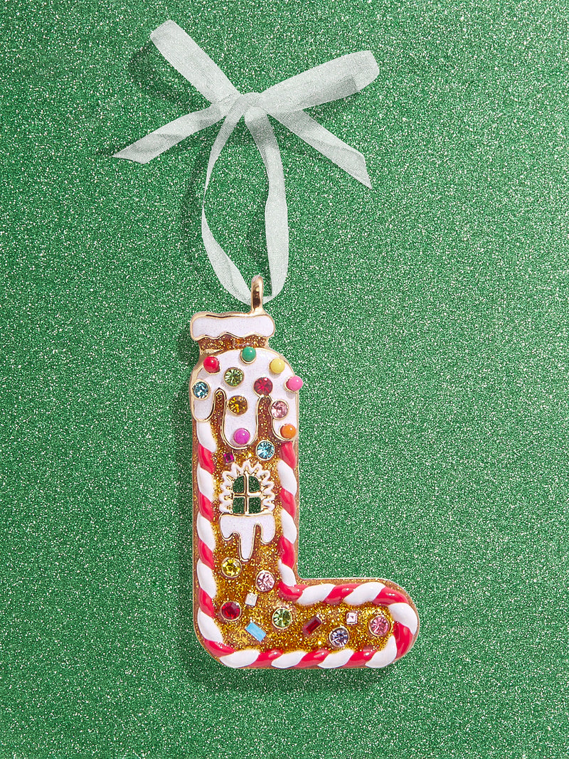 BaubleBar L - 
    Initial gingerbread holiday ornament
  
