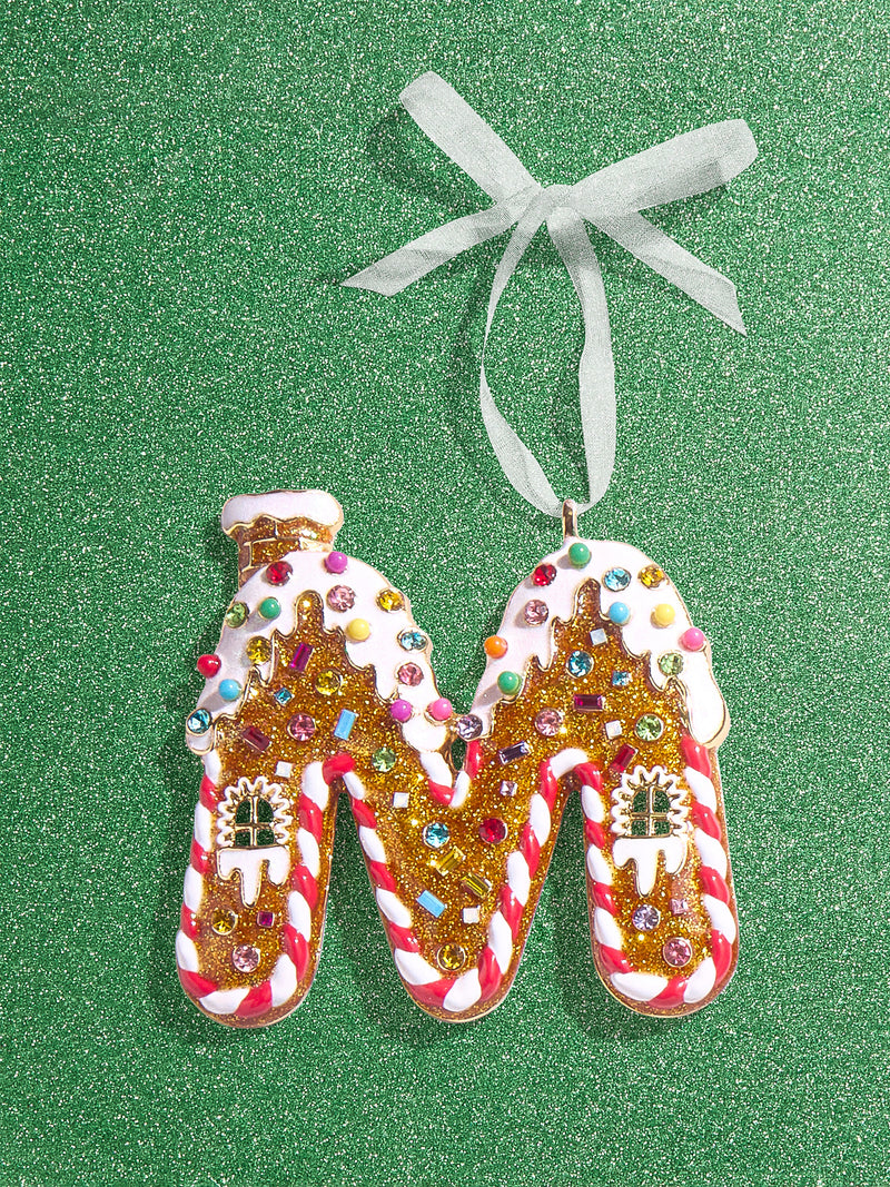 BaubleBar M - 
    Initial gingerbread holiday ornament
  
