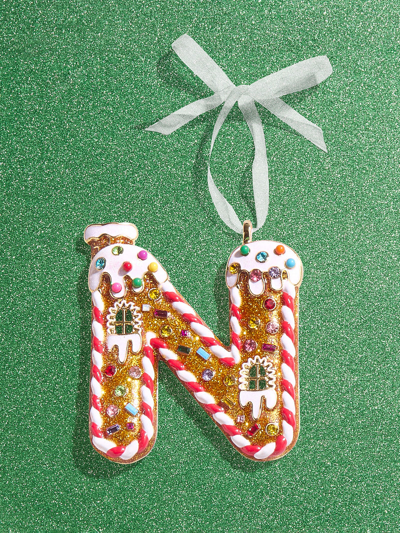 BaubleBar N - 
    Initial gingerbread holiday ornament
  
