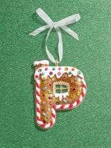 BaubleBar P - 
    Initial gingerbread holiday ornament
  
