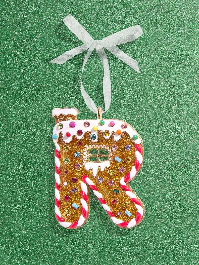 BaubleBar R - 
    Initial gingerbread holiday ornament
  
