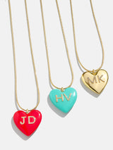 BaubleBar Custom Initial Enamel Heart Pendant Necklace - Red - 
    Enjoy 20% Off Necklaces – For a Limited Time
  
