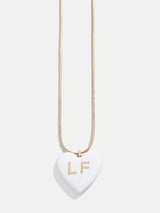 BaubleBar Custom Initial Enamel Heart Pendant Necklace  - White - 
    It’s Black Friday Week: Enjoy 20% Off​
  
