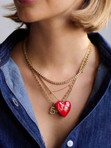 BaubleBar Custom Initial Enamel Heart Pendant Necklace - Red - 
    Enjoy 20% Off Necklaces – For a Limited Time
  
