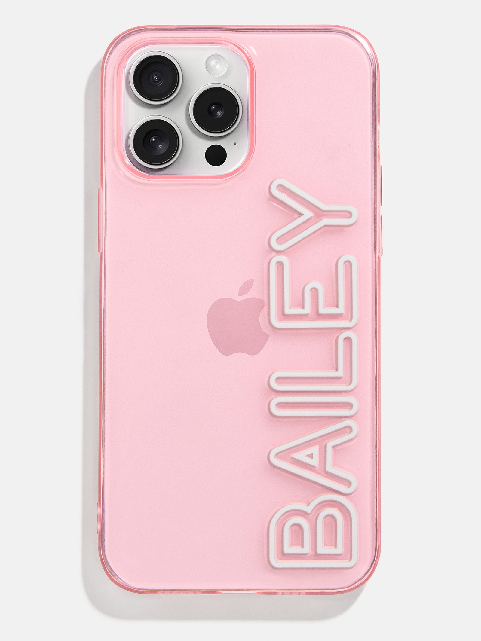 Fine Line Custom iPhone Case - Transparent Pink/White