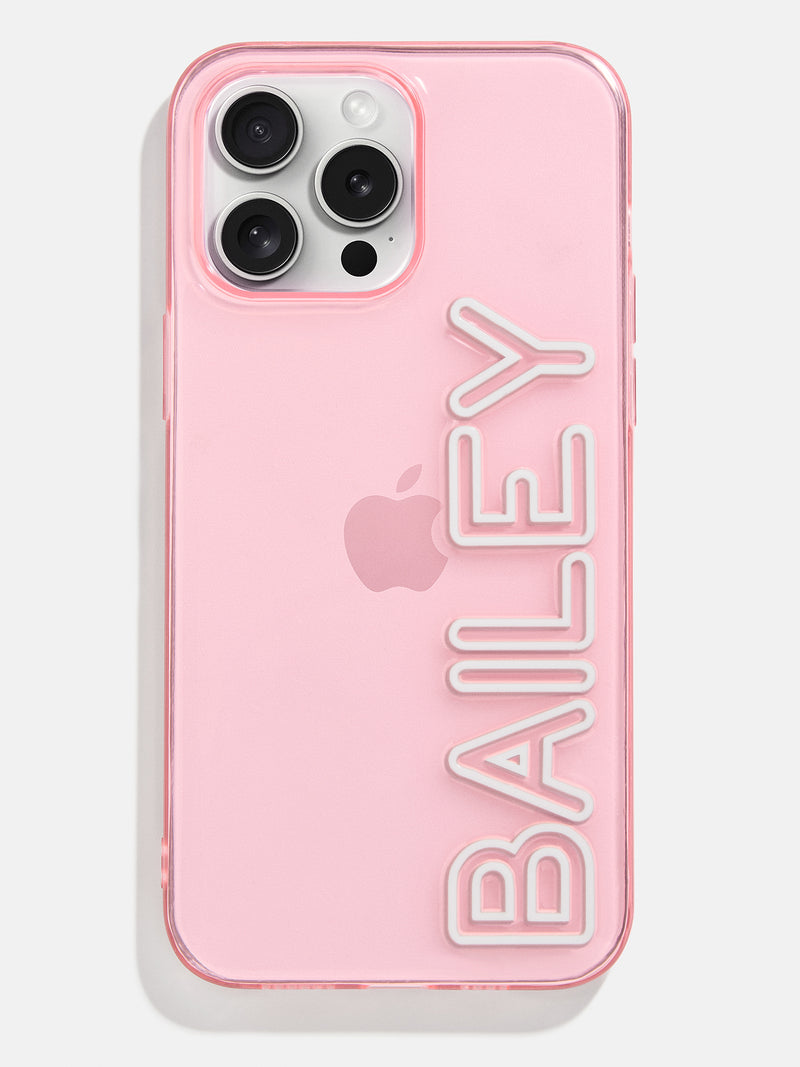 BaubleBar Fine Line Custom iPhone Case - Transparent Pink/White - 
    Customizable Phone Case
  
