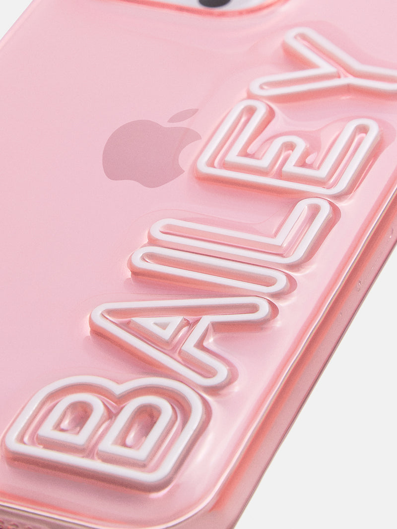 BaubleBar Fine Line Custom iPhone Case - Transparent Pink/White - 
    Customizable Phone Case
  
