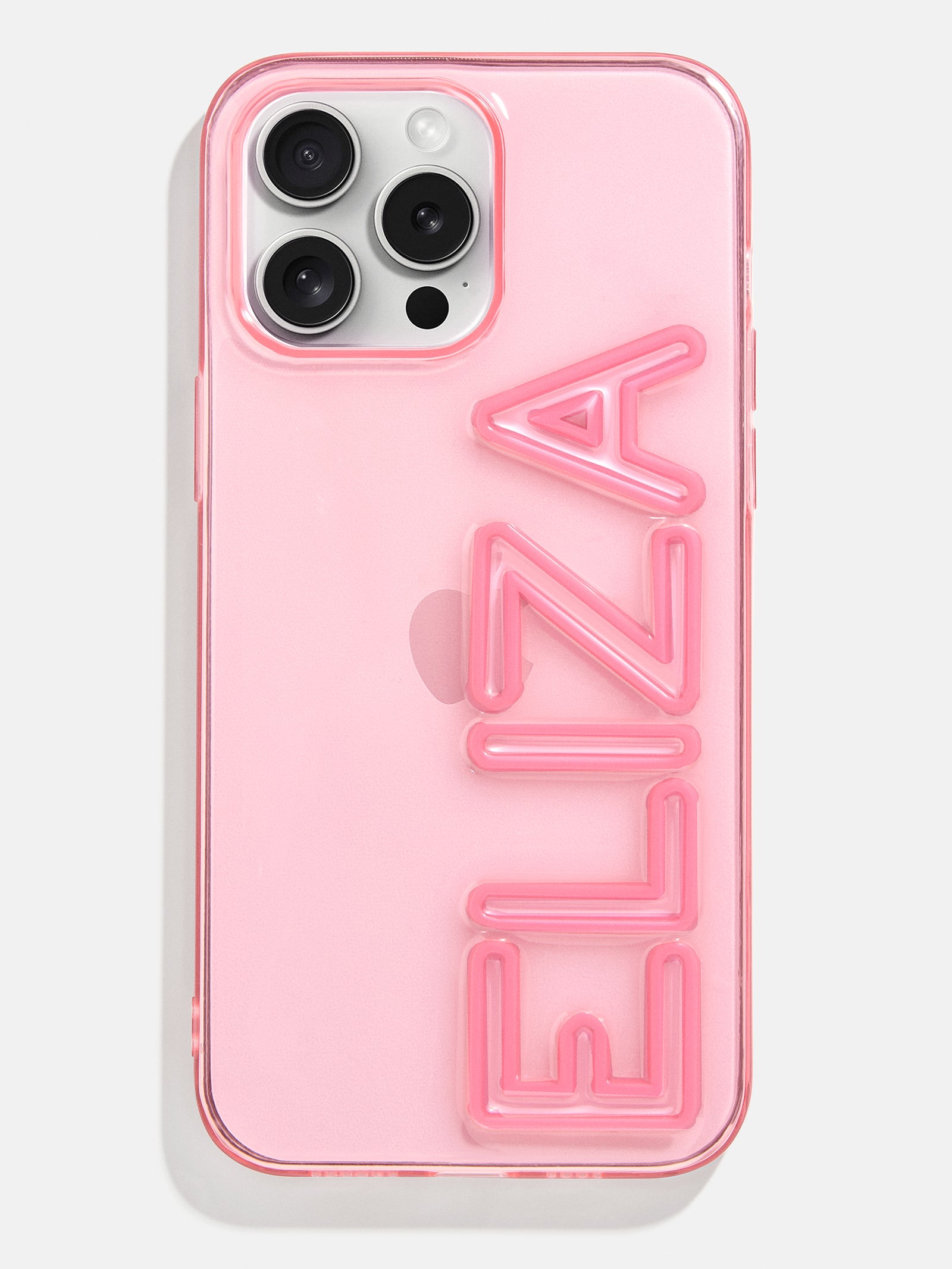 Fine Line Custom iPhone Case - Transparent Pink/Pink