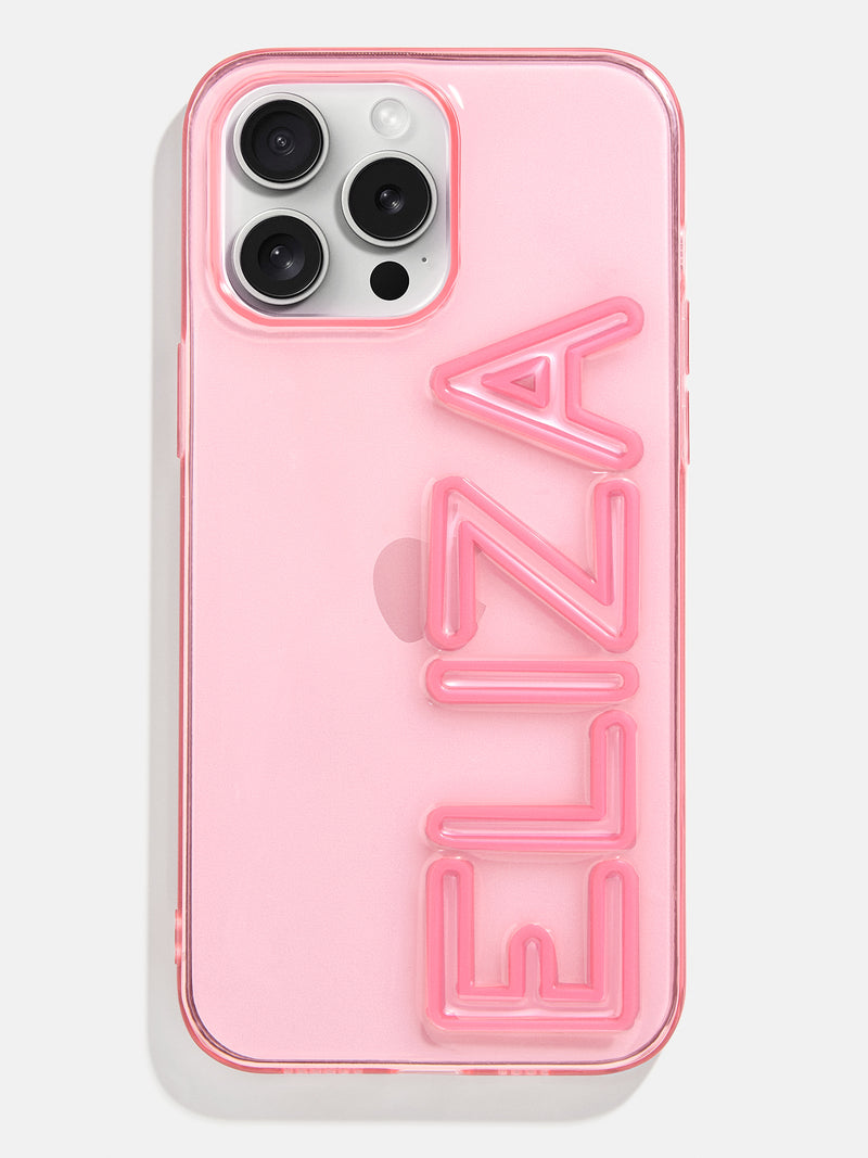 BaubleBar Fine Line Custom iPhone Case - Transparent Pink/Pink - 
    Customizable Phone Case
  
