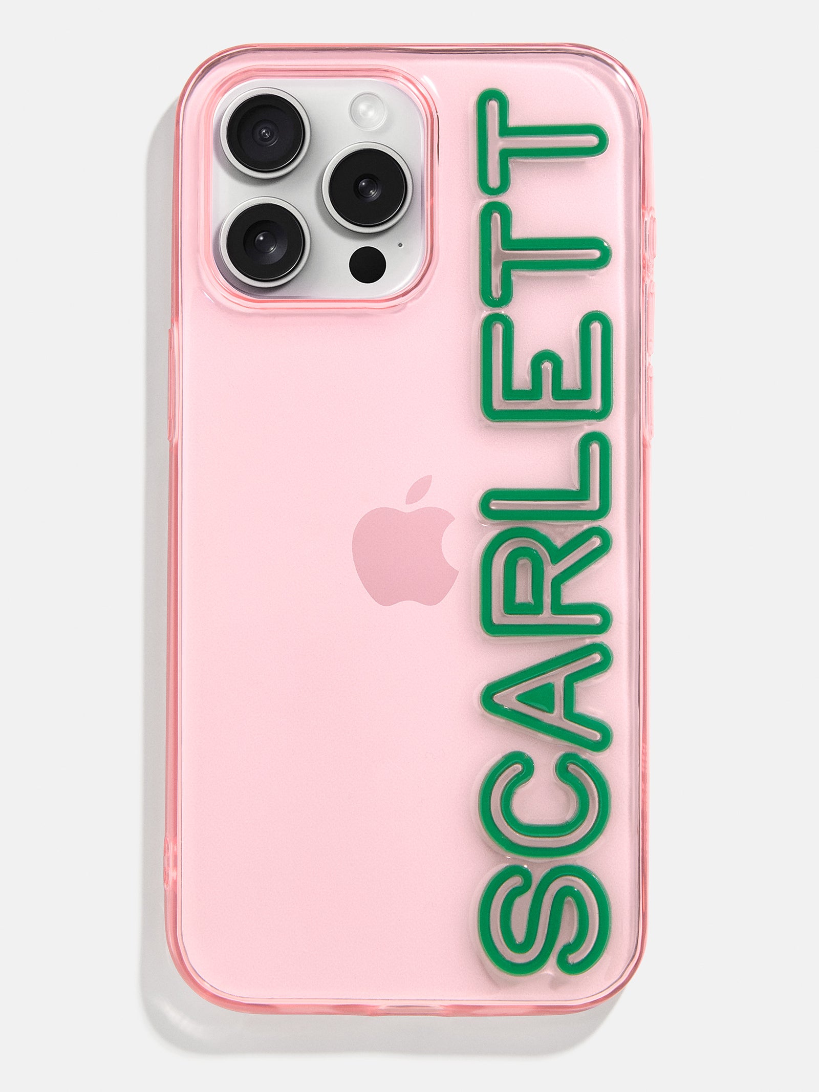 Fine Line Custom iPhone Case - Transparent Pink/Green