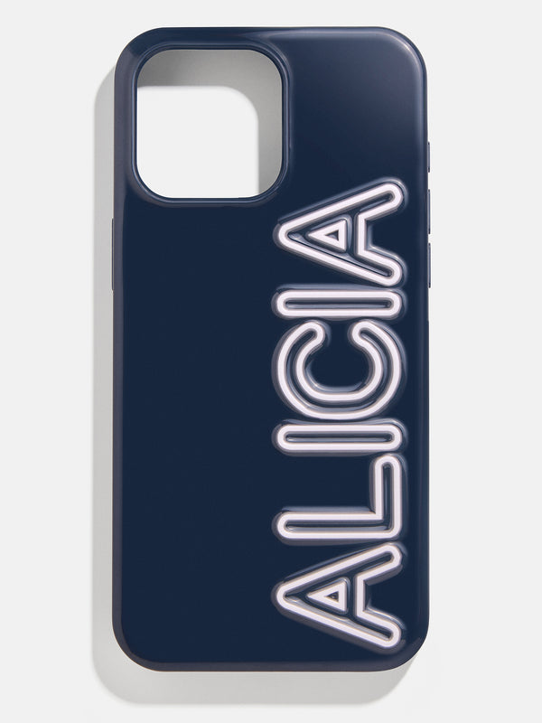 Fine Line Custom iPhone Case - Navy/White