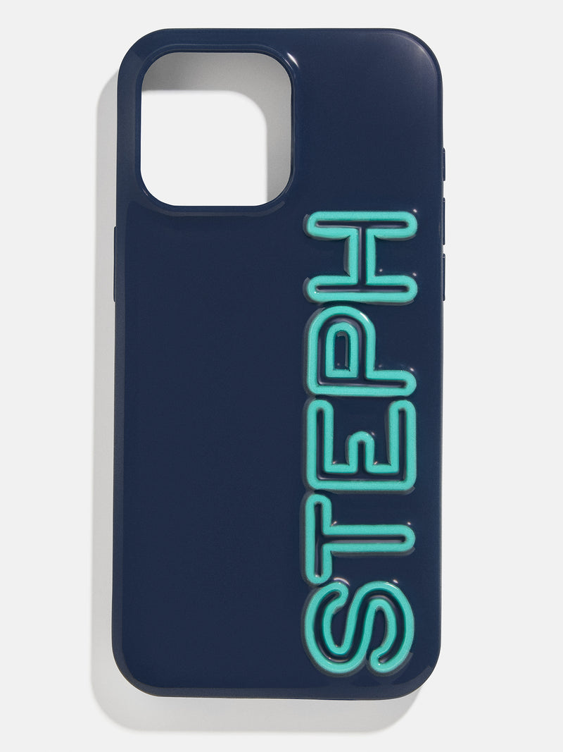 Fine Line Custom iPhone Case - Navy/Aqua