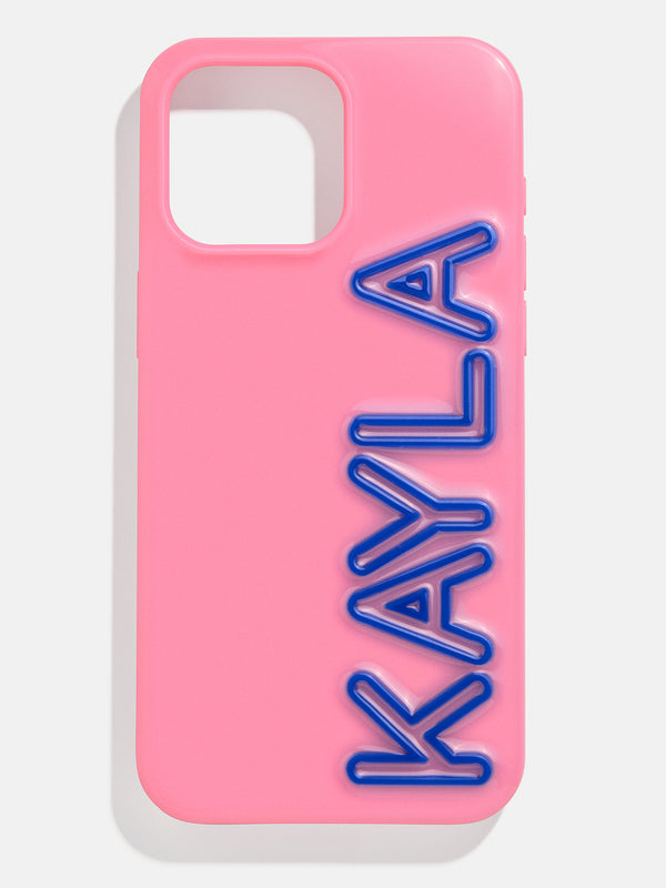 Fine Line Custom iPhone Case - Pink/Cobalt