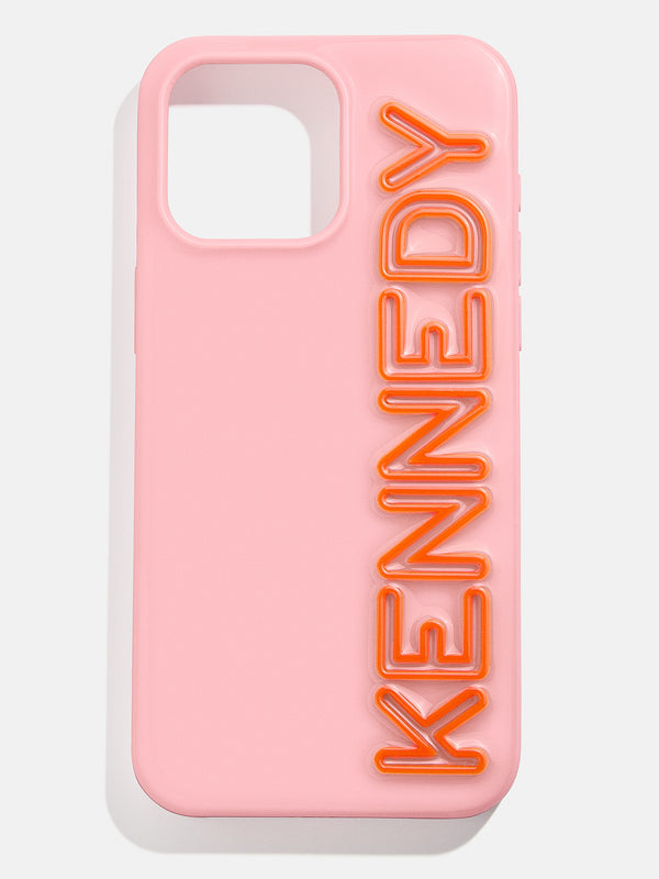 Fine Line Custom iPhone Case - Blush/Orange