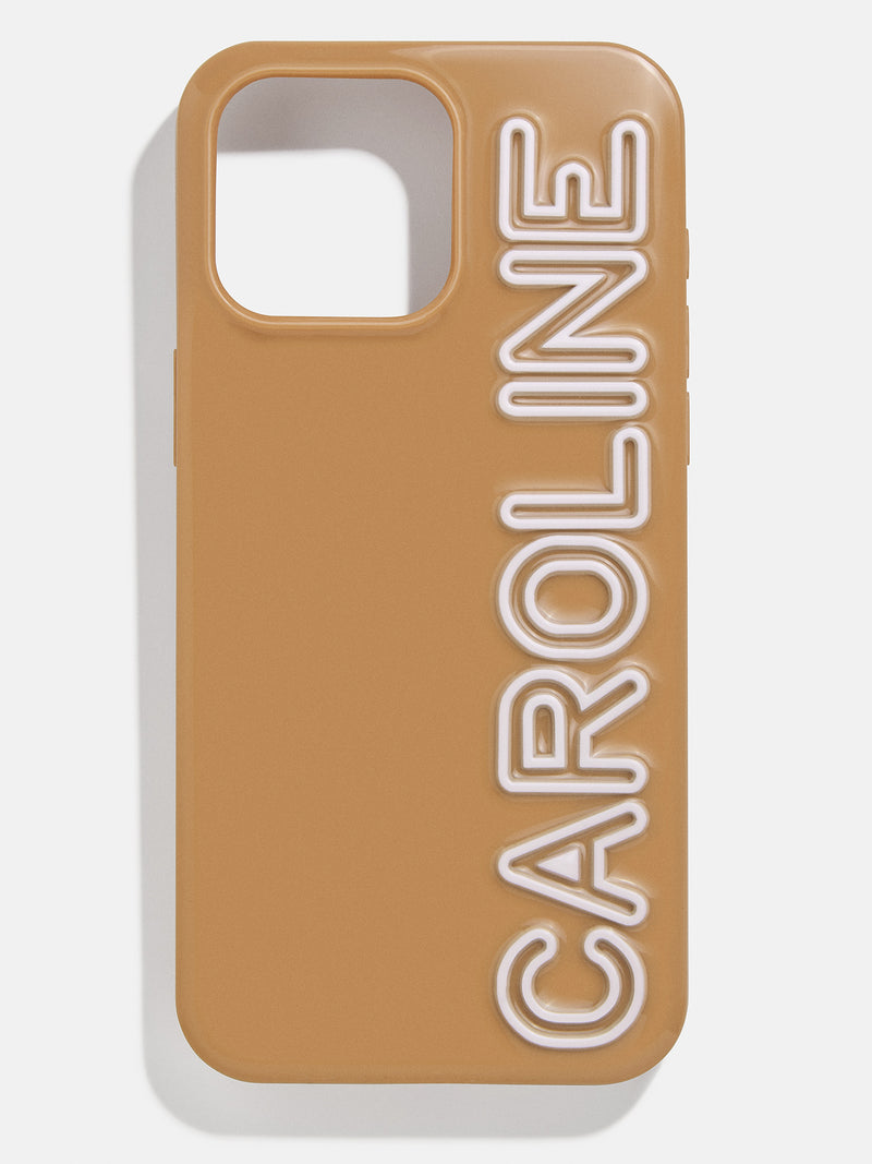 Fine Line Custom Phone Case - Brown/White