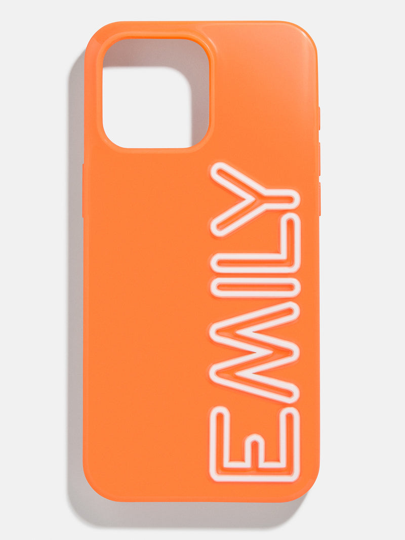 Fine Line Custom iPhone Case - Orange/White