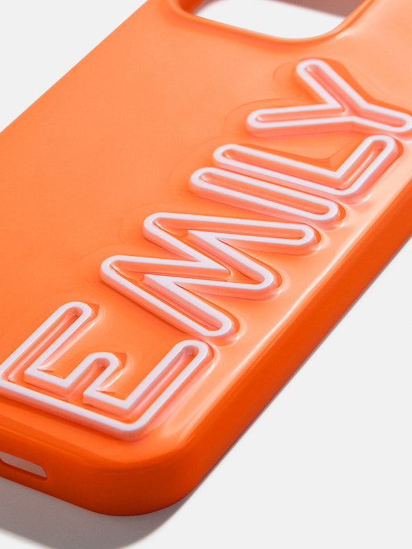 Fine Line Custom iPhone Case - Orange/White