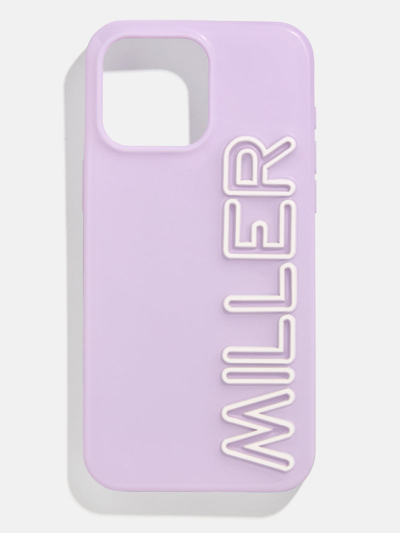 Fine Line Custom iPhone Case - Lavender/White