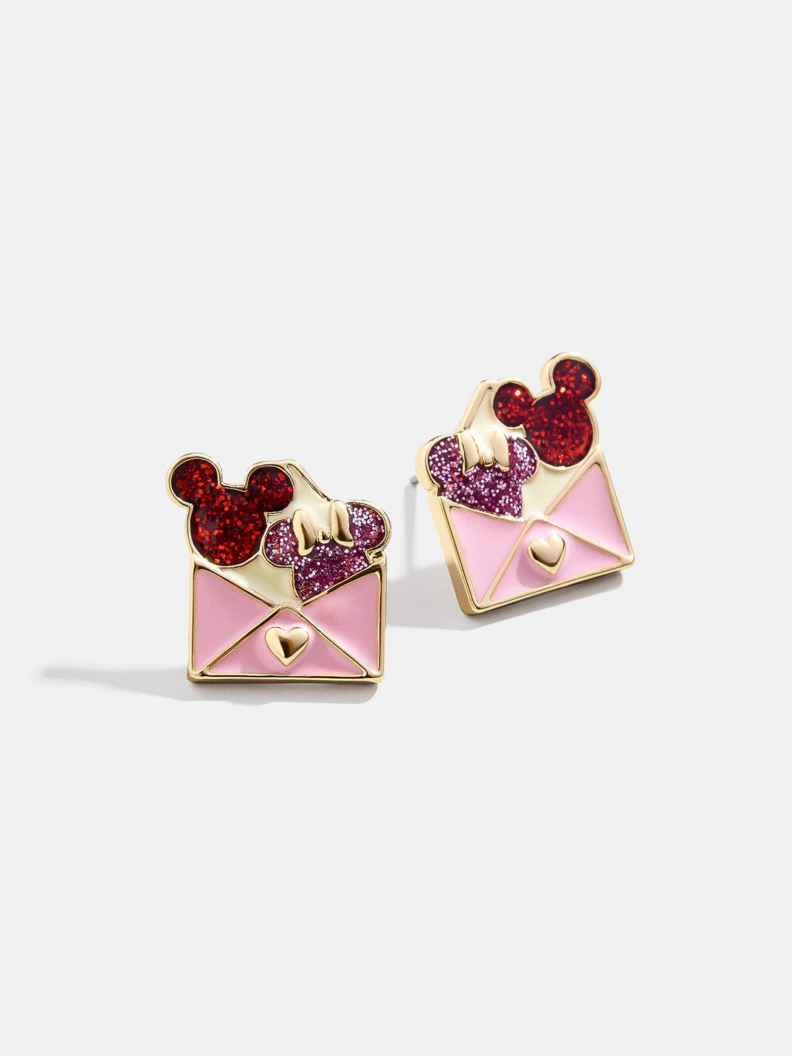 Disney Mickey Mouse Love Letter Earrings - Pink