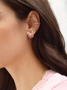 Disney Mickey Mouse Ombre Pave Earring - Pink