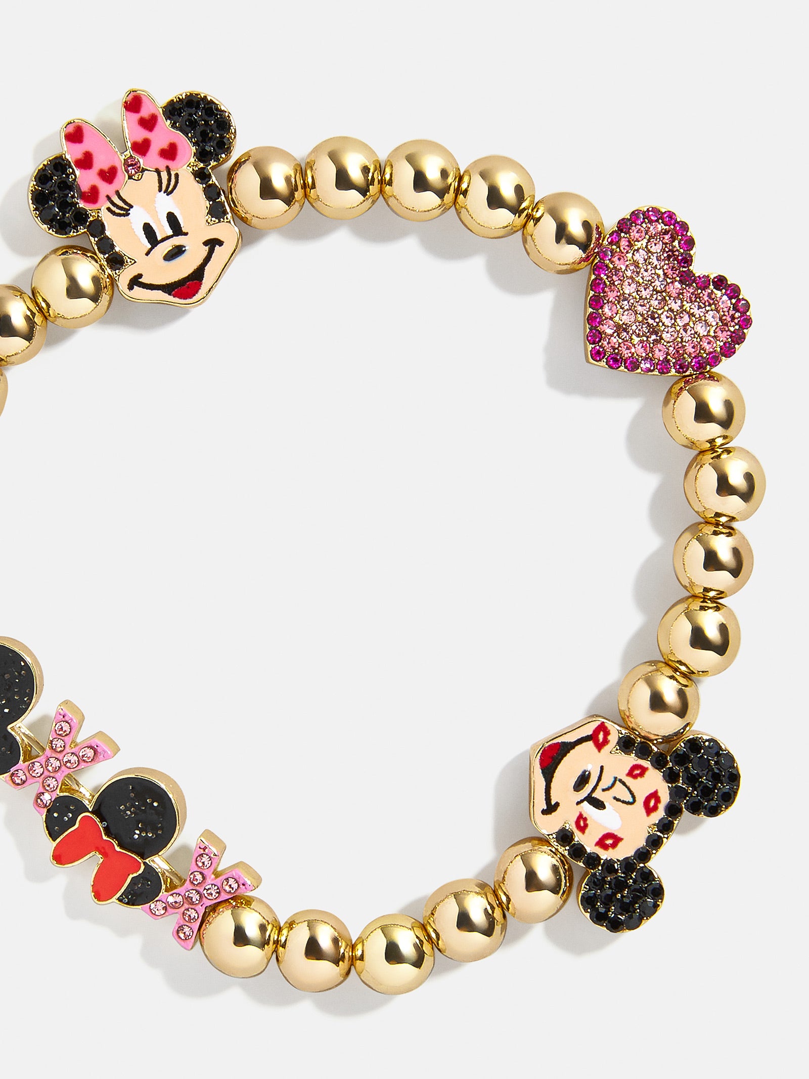 Disney Mickey Mouse & Minnie Mouse Love Pisa Bracelet - Gold