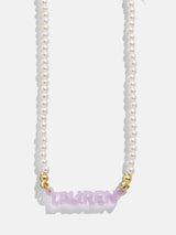 BaubleBar Kids' Beaded Custom Nameplate Necklace - Pearl - 
    Enjoy 20% Off: One week only
  
