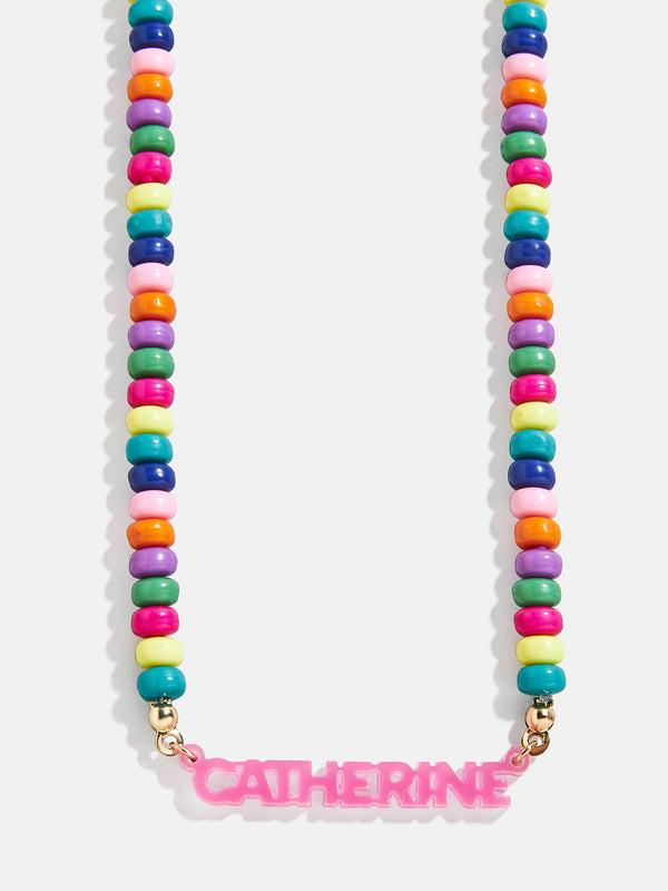 Kids' Beaded Custom Nameplate Necklace - Multi