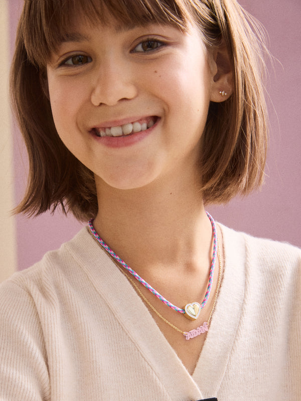 Kids' Custom Nameplate Necklace - Cable Chain