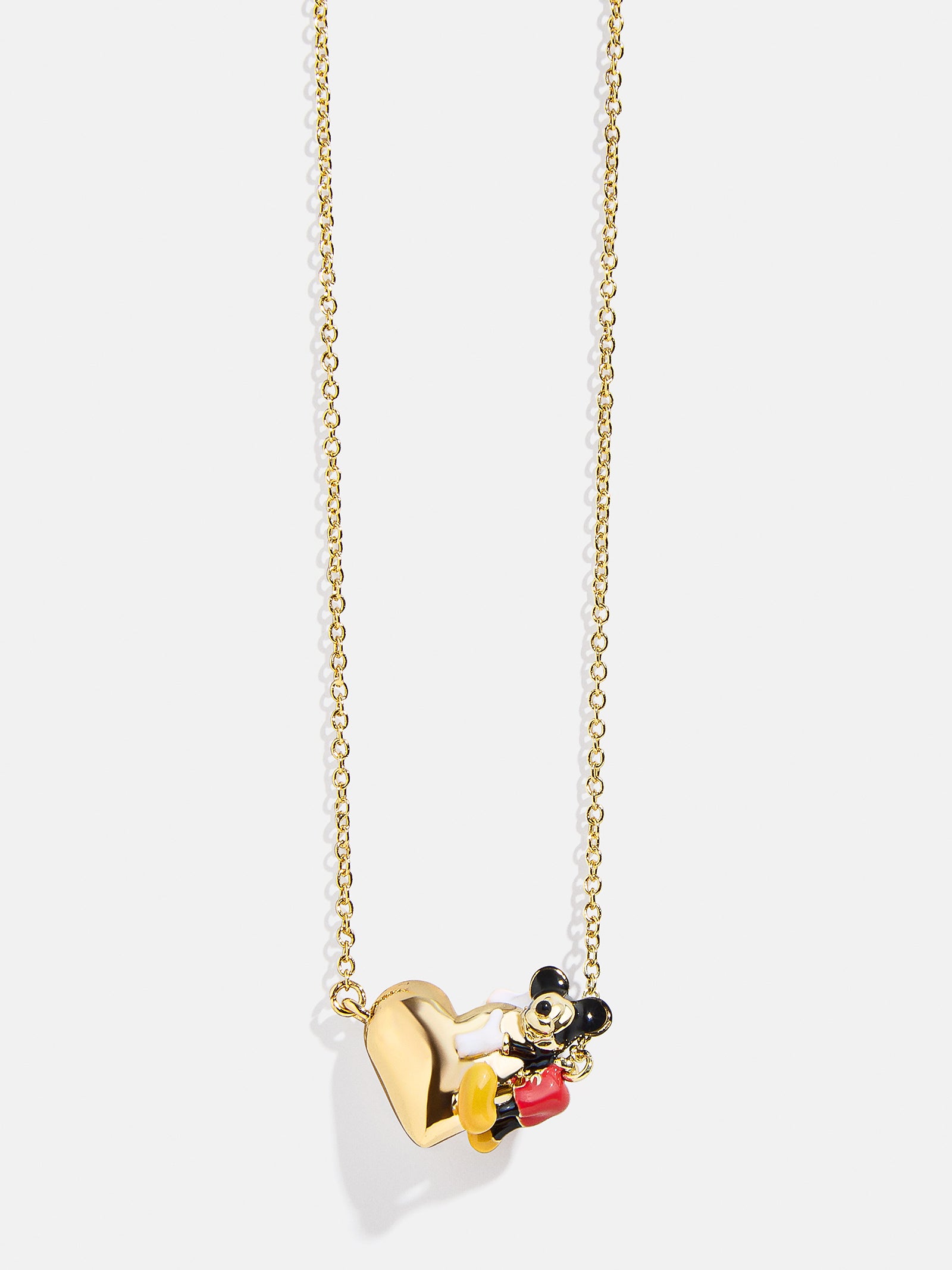 Disney Mickey Mouse Hugging Heart Necklace - Gold