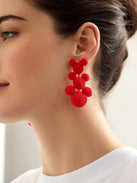 Disney Mickey Mouse Beaded Statement Earrings - Red