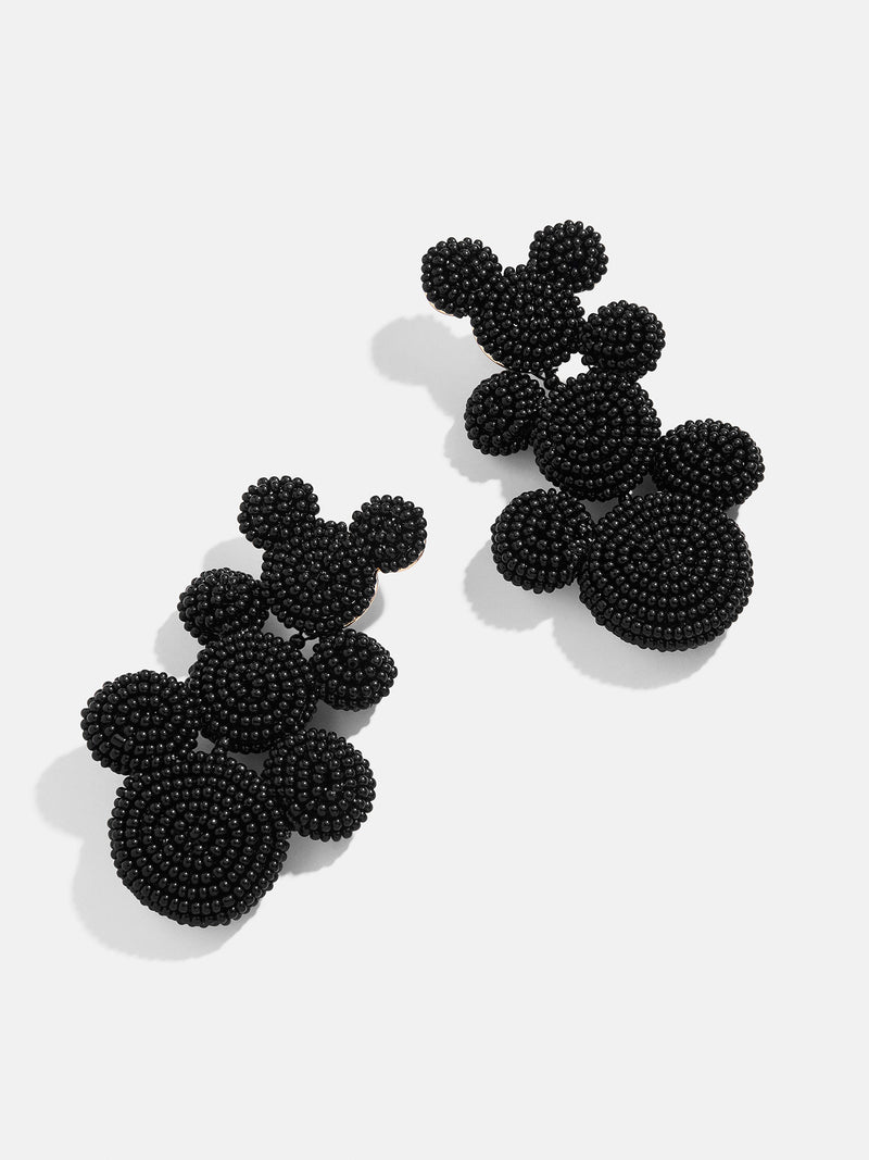 Disney Mickey Mouse Beaded Statement Earrings - Black