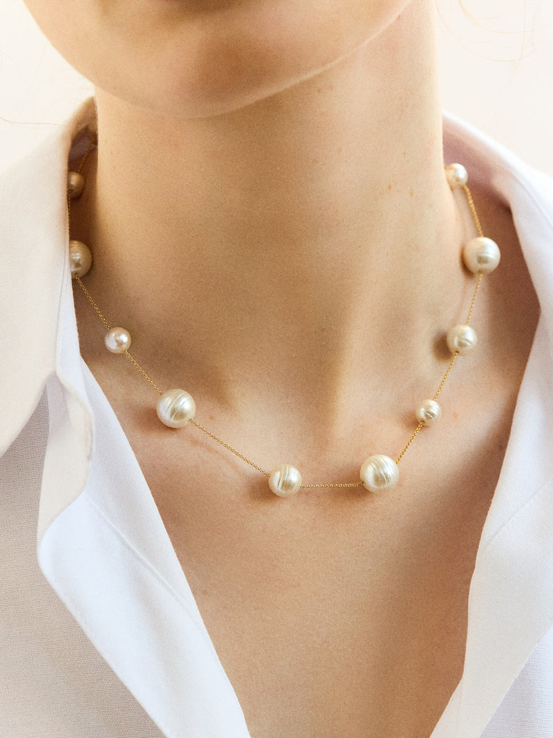 BaubleBar Blair Necklace - Pearl Collar - 
    Pearl chain collar necklace
  
