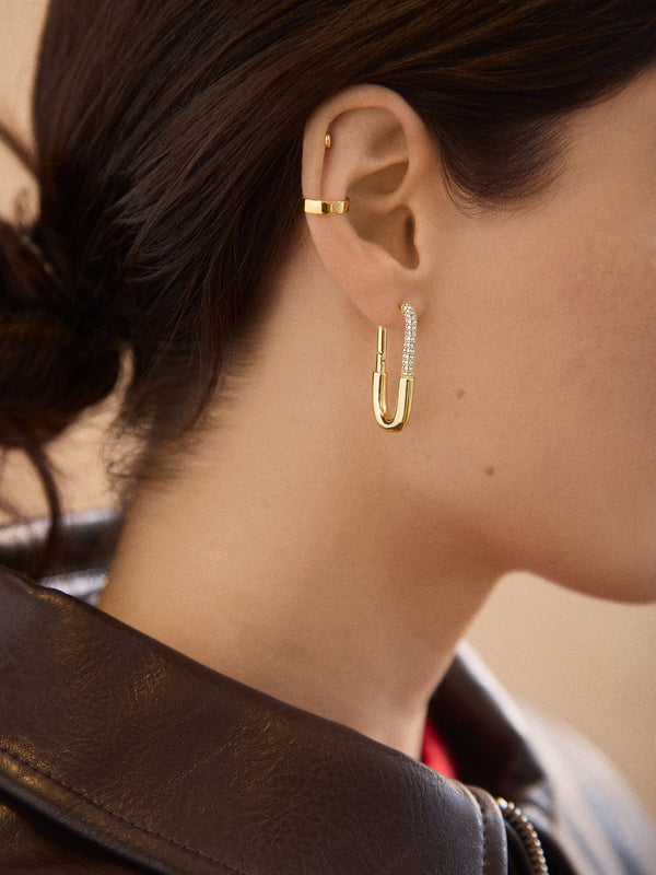 Liza Hoop Earrings - Gold/Pavé