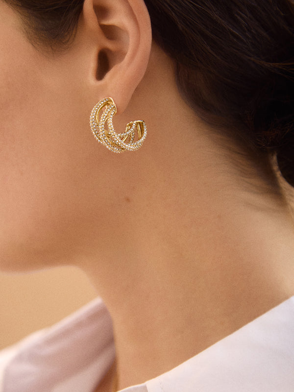 Addison Earrings - Gold/Pavé