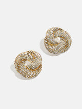 BaubleBar Brianna Earrings - Gold/Pavé - 
    Statement knot earrings
  
