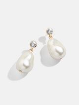 BaubleBar Elizabeth Earrings - White - 
    Crystal and pearl drop earrings
  
