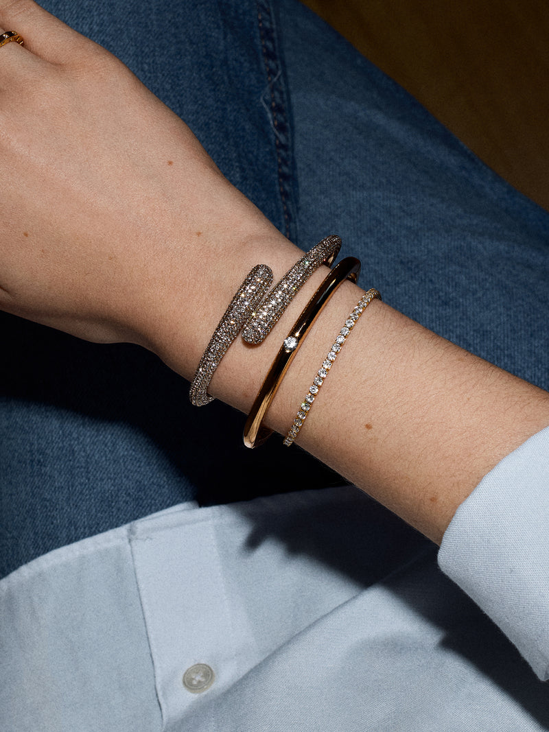 BaubleBar Naomi Wrap Hinge Bangle - Gold/Pavé - 
    Enjoy 25% Off: One week only
  
