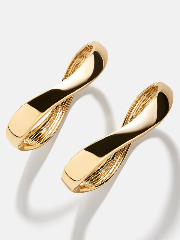 Natalia Wavy Hinge Bangle Set - Gold