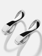 Natalia Wavy Hinge Bangle Set - Silver