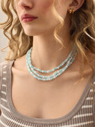 Lena Semi-Precious Layered Necklace  - Turquoise