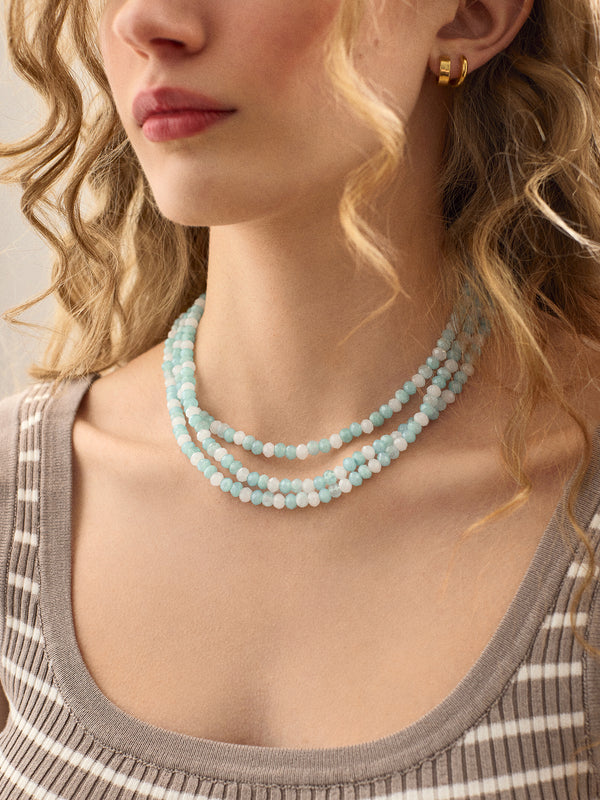 Lena Semi-Precious Layered Necklace - Blue