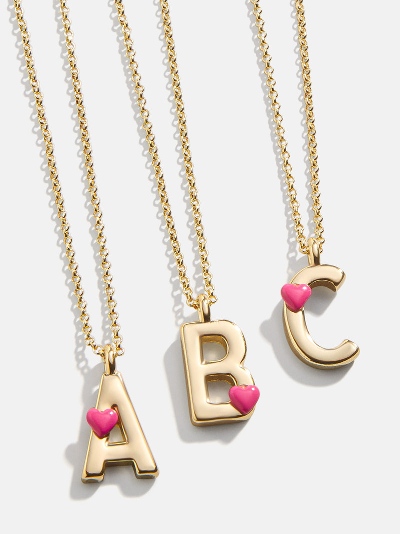 Kids' Heart Initial Necklace - Gold