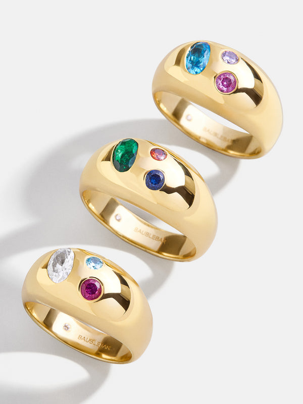 18K Gold Custom Birthstone Ring - Gold