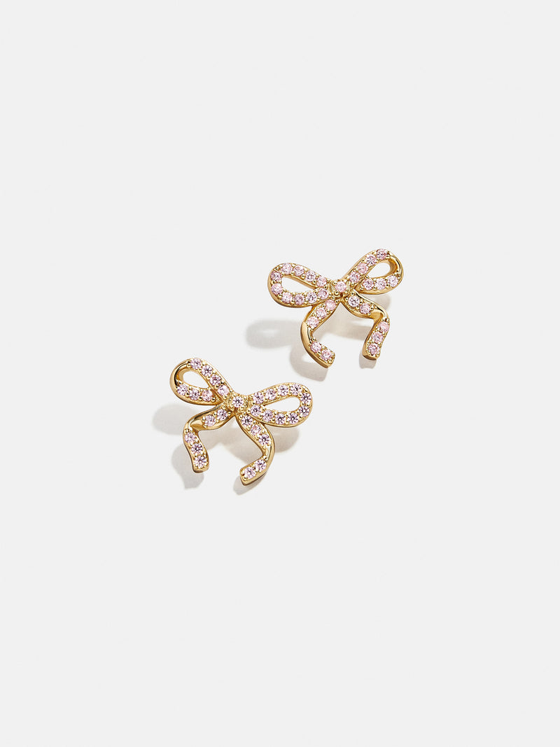 18K Gold Bow & Behold Kids' Earrings  - Pavé Bow