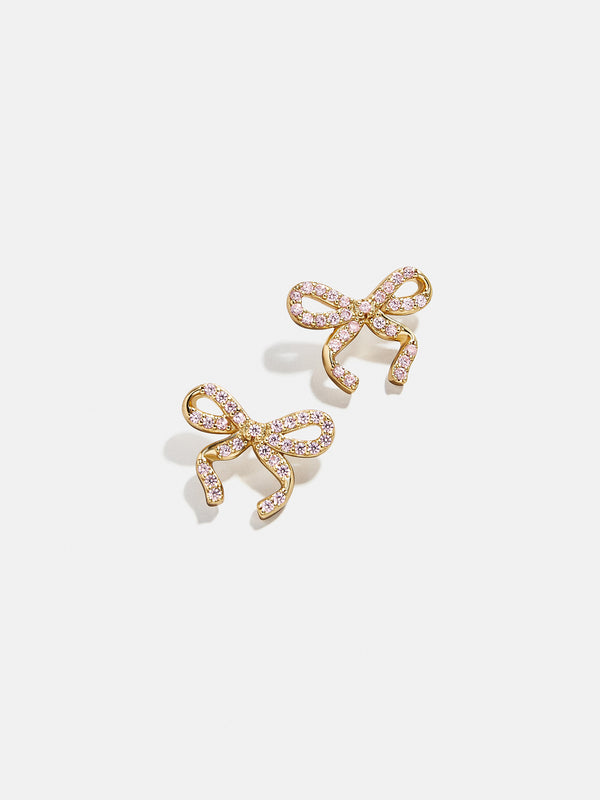 18K Gold Bow & Behold Kids' Earrings  - Pavé Bow