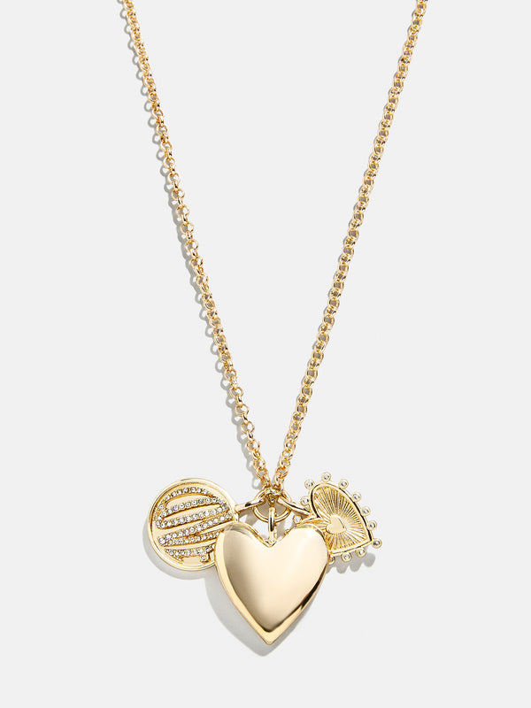 Heart Cluster Charm Necklace - Heart